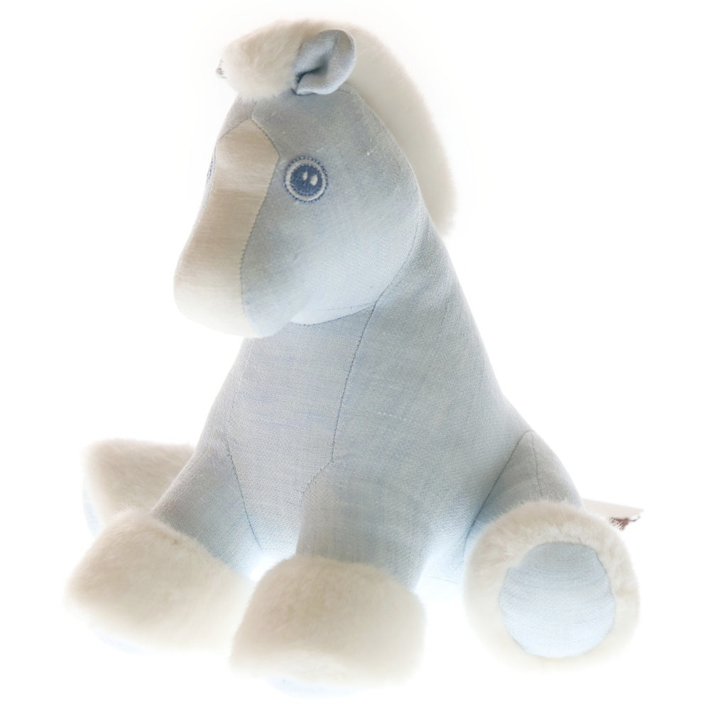 HERMES(エルメス) ベビー エルミー ホース ぬいぐるみ ブルー リネン レディース