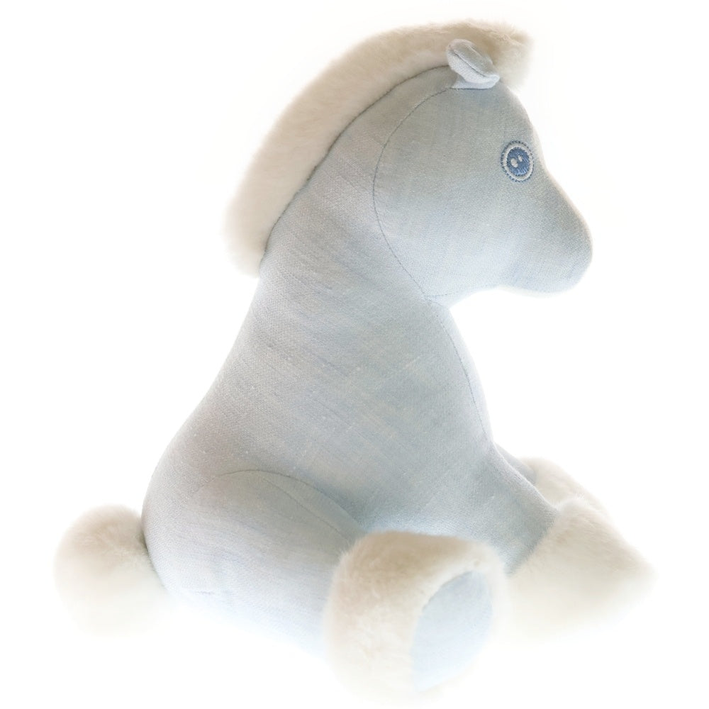 HERMES(エルメス) ベビー エルミー ホース ぬいぐるみ ブルー リネン レディース