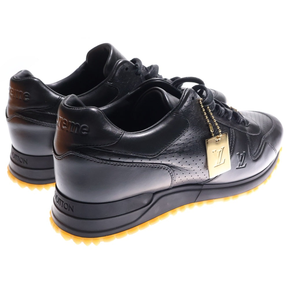 SUPREME(シュプリーム) ×LOUIS VUITTON Run Away Sneaker ランアウェイ レザー エンボスロゴ レースアップ ローカットシューズ スニーカー ブラック