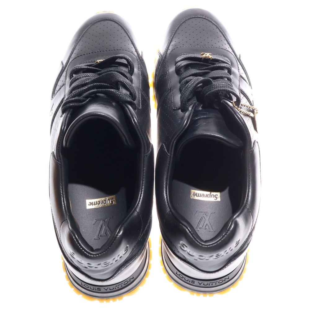 SUPREME(シュプリーム) ×LOUIS VUITTON Run Away Sneaker ランアウェイ レザー エンボスロゴ レースアップ ローカットシューズ スニーカー ブラック