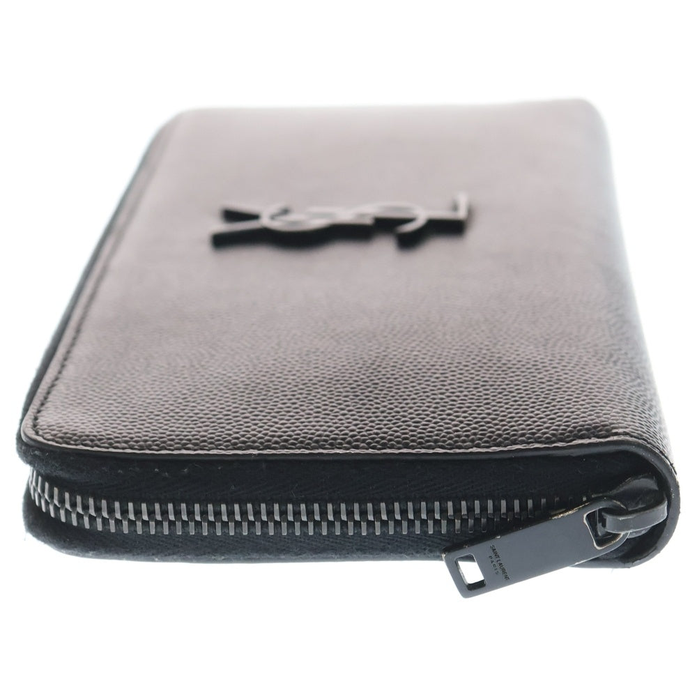 SAINT LAURENT PARIS(サンローランパリ) オーガナイザー ラウンドファスナー長財布 ロングウォレット ブラック レザー 529899