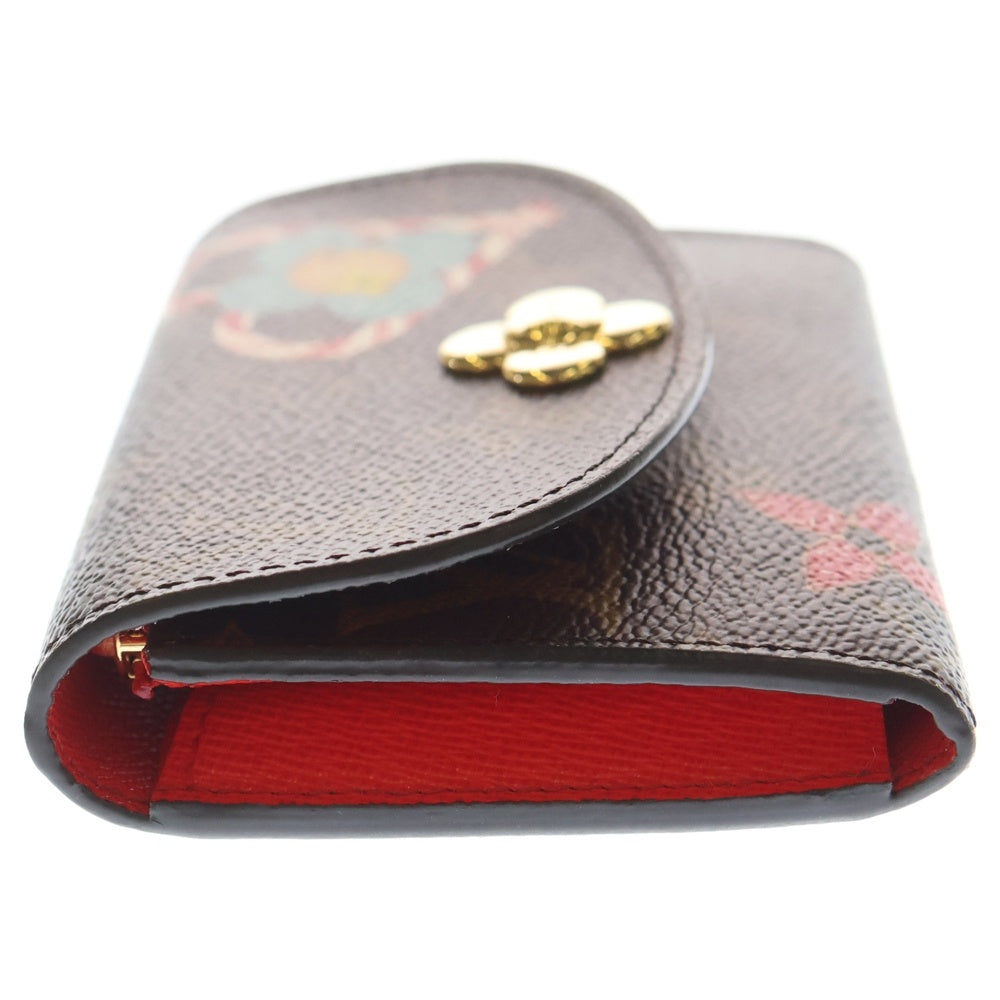 LOUIS VUITTON(ルイヴィトン) モノグラム ヴィヴィエンヌ ポルトモネ ロザリ コンパクトウォレット 三つ折り財布 ブラウン×レッド レザー×PVC M12220 ゴールド金具 レディース