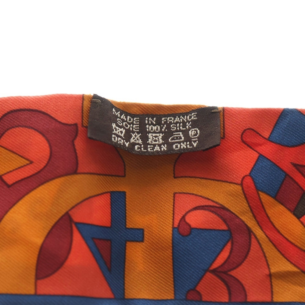 HERMES(エルメス) ツイリー Le Nombre D or ノンブルドール 黄金数 シルクルージュ スカーフ オレンジ×レッド レディース