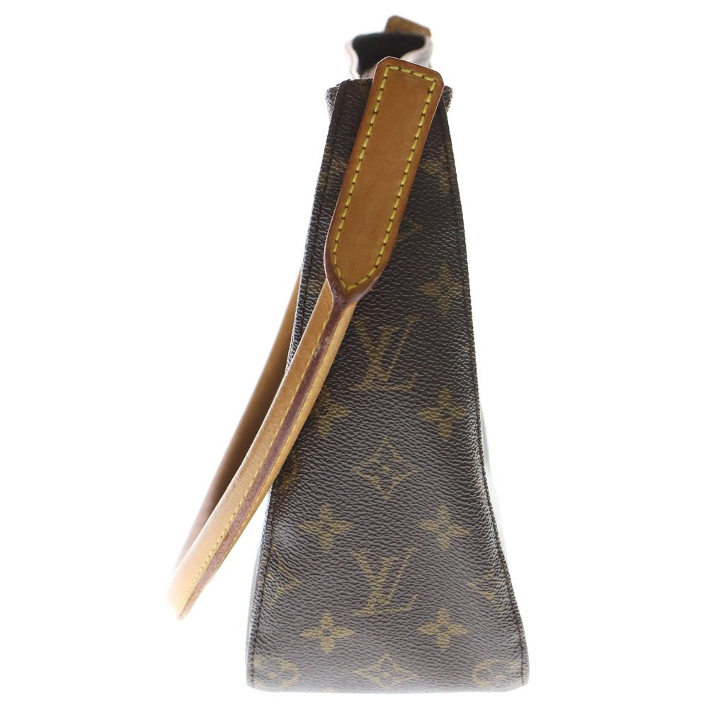 LOUIS VUITTON(ルイヴィトン) モノグラム ルーピングMM ハンドバッグ ワンショルダーバッグ ブラウン レザー×PVC M51146 ゴールド金具 レディース