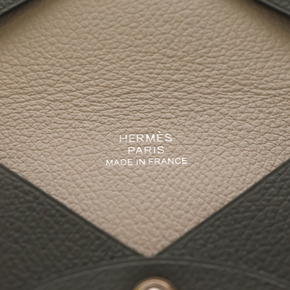 HERMES(エルメス) カルヴィ シェーブル グレー×ナタ 財布 小銭入れ D刻印