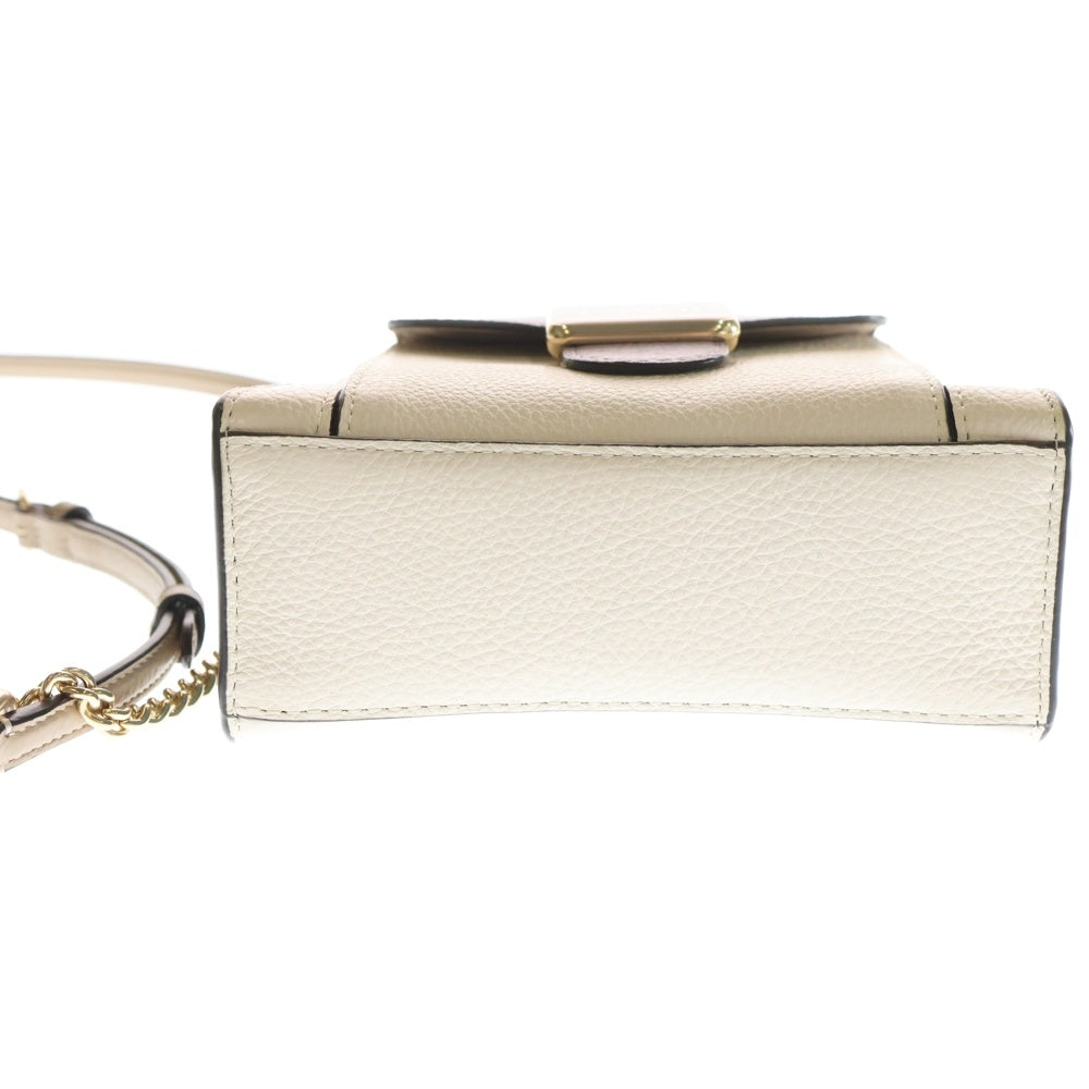 COACH(コーチ) 2WAYバッグ ハンドバッグ ショルダーバッグ チェーンバッグ ミニバッグ バイカラー ライトピンク×ライトブルー×パープル レザー ゴールド金具 レディース