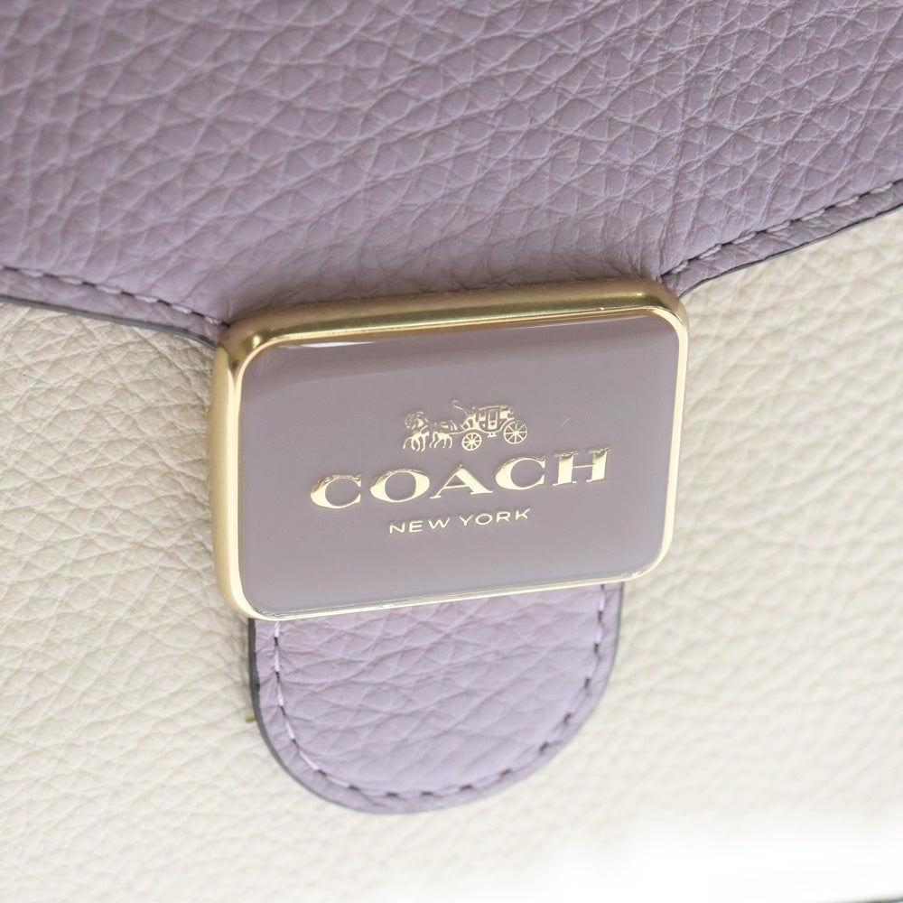 COACH(コーチ) 2WAYバッグ ハンドバッグ ショルダーバッグ チェーンバッグ ミニバッグ バイカラー ライトピンク×ライトブルー×パープル レザー ゴールド金具 レディース