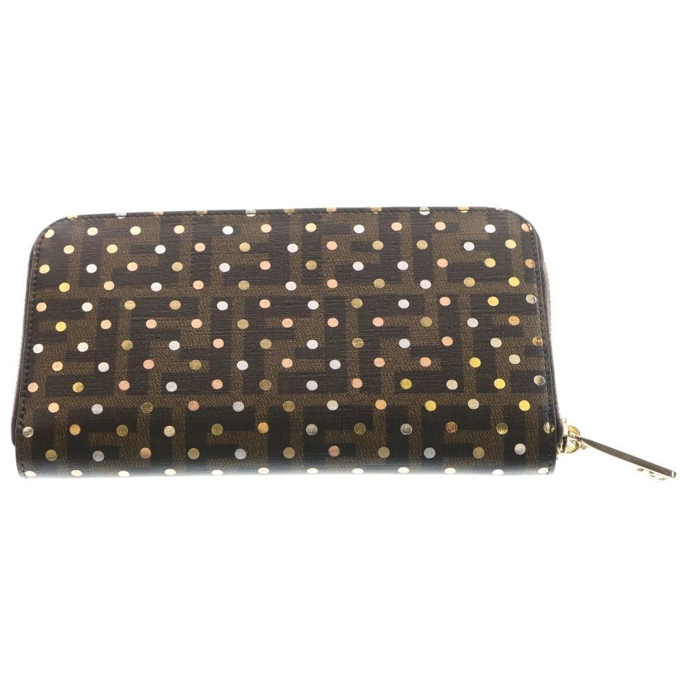 ✨美品✨FENDI 長財布　ズッカ柄　FF柄　ラウンドファスナー　ロゴプレート FENDI(フェンディ) FFモチーフ ラウンドファスナー長財布 ロング