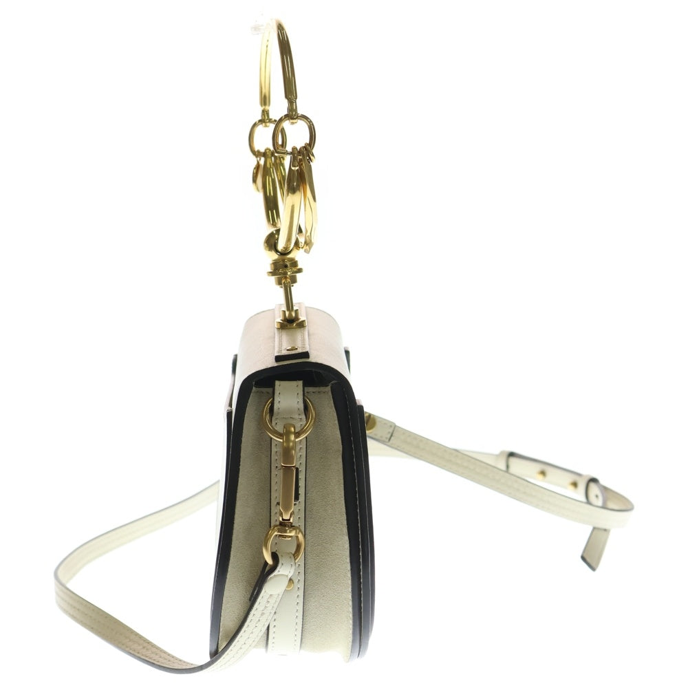 Chloe(クロエ) ナイル 2WAYハンドバッグ ショルダーバッグ ミニバッグ ホワイト レザー ゴールド金具 レディース