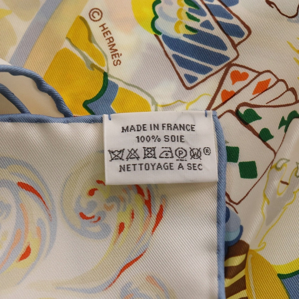 HERMES(エルメス) カレ90 Emile et Une Nuit エミールの夜 ブルー シルク スカーフ レディース