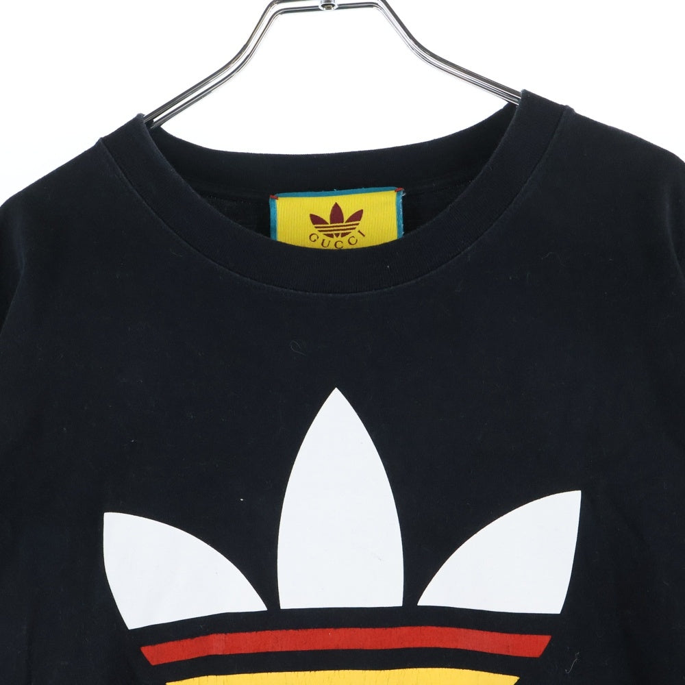 GUCCI(グッチ) 22SS ×adidas アディダス フロントロゴクルーネック半袖Tシャツ ブラック 616036