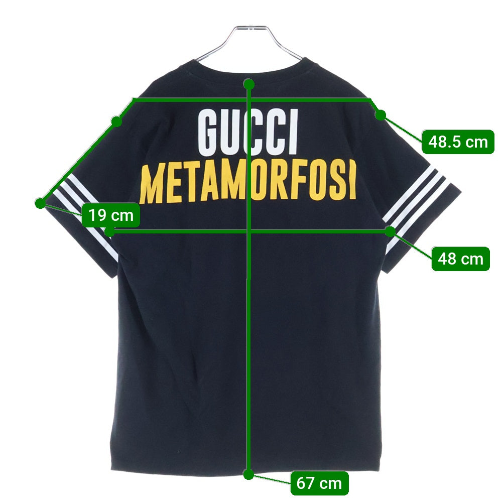 GUCCI(グッチ) 22SS ×adidas アディダス フロントロゴクルーネック半袖Tシャツ ブラック 616036