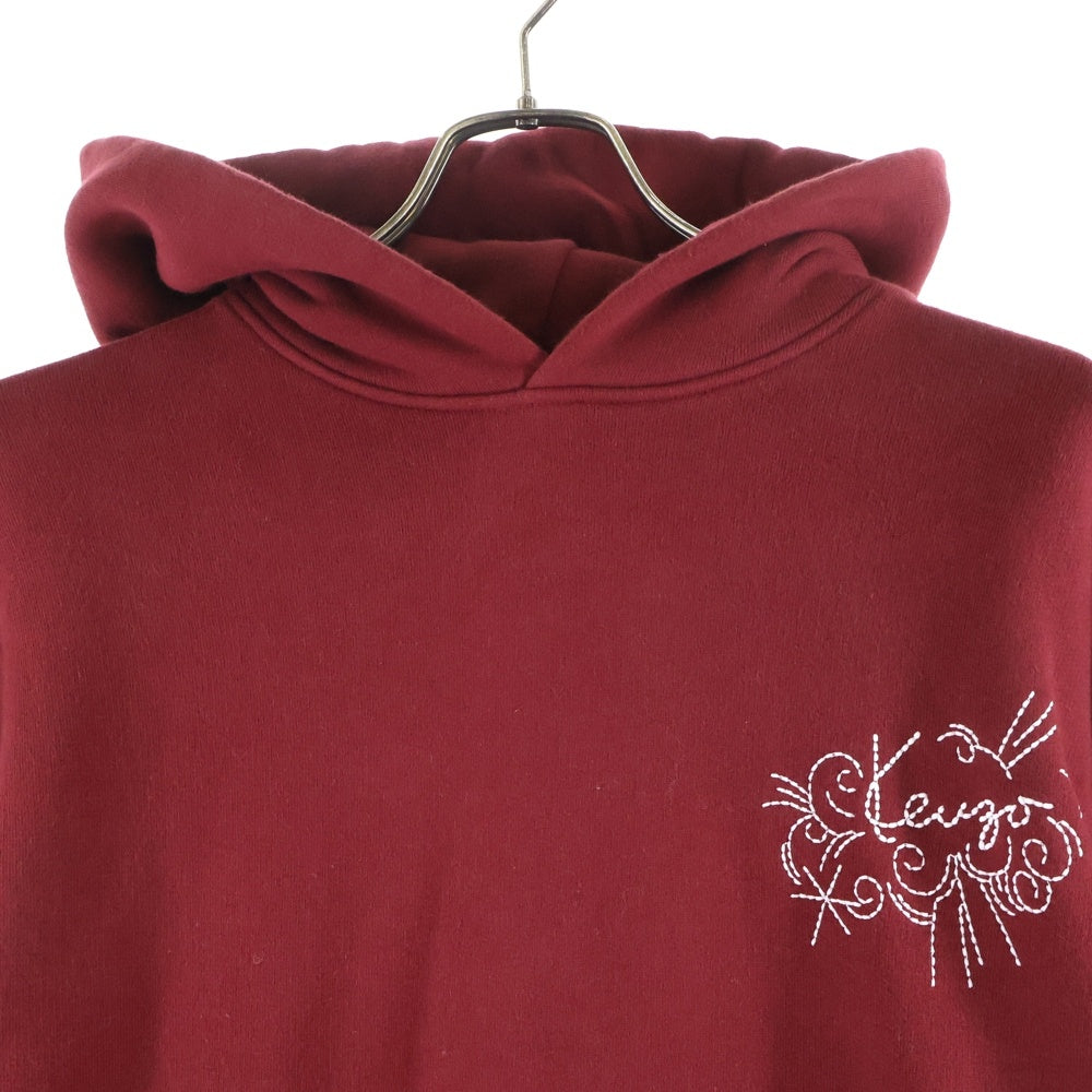 KENZO(ケンゾー) Tiger Embroidered Hoodie タイガー エンブロイダリー プルオーバーパーカー レッド FE65SW2194MB