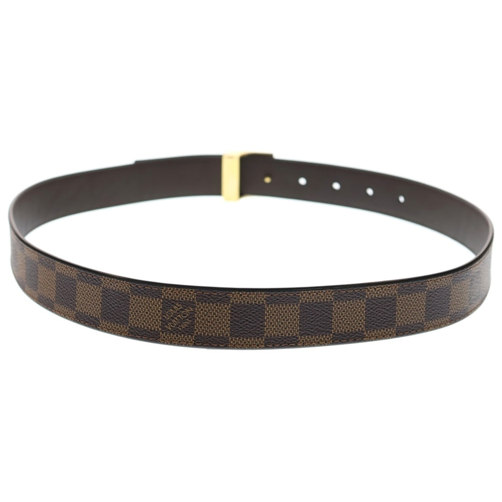 LOUIS VUITTON(ルイヴィトン) ダミエ エベヌ サンチュール キャレ ベルト ブラウン M6944V ゴールド金具 レディース