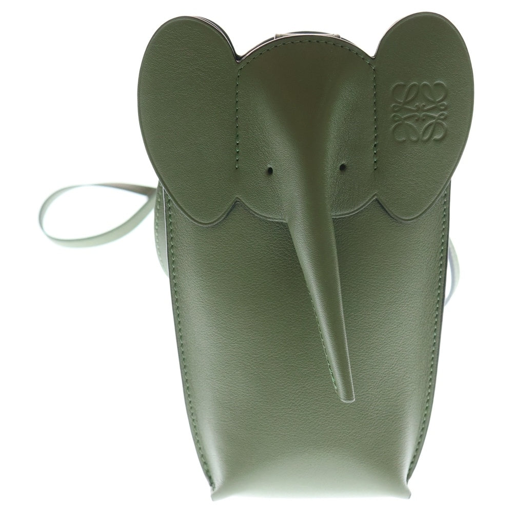 LOEWE(ロエベ) ポケット ショルダーバッグ フォンショルダー ミニバッグ グリーン レザー レディース