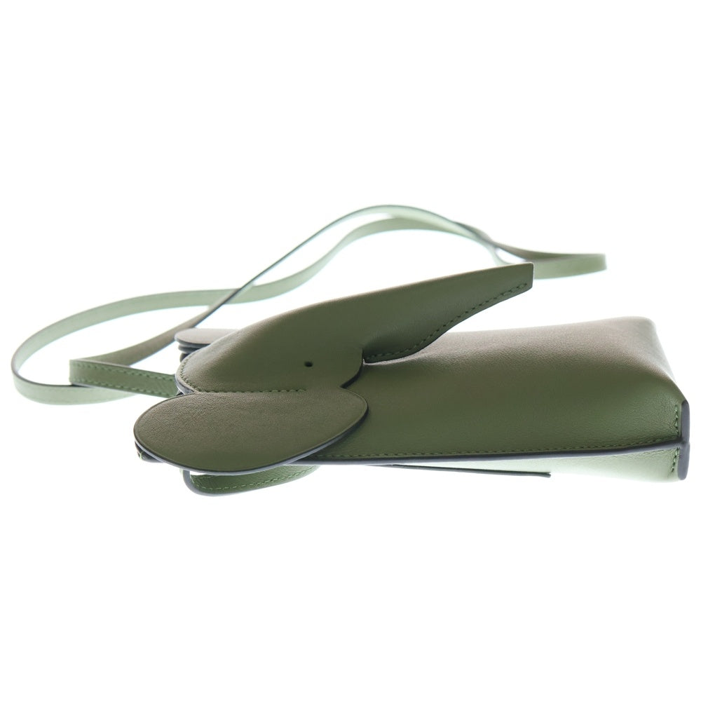 LOEWE(ロエベ) ポケット ショルダーバッグ フォンショルダー ミニバッグ グリーン レザー レディース