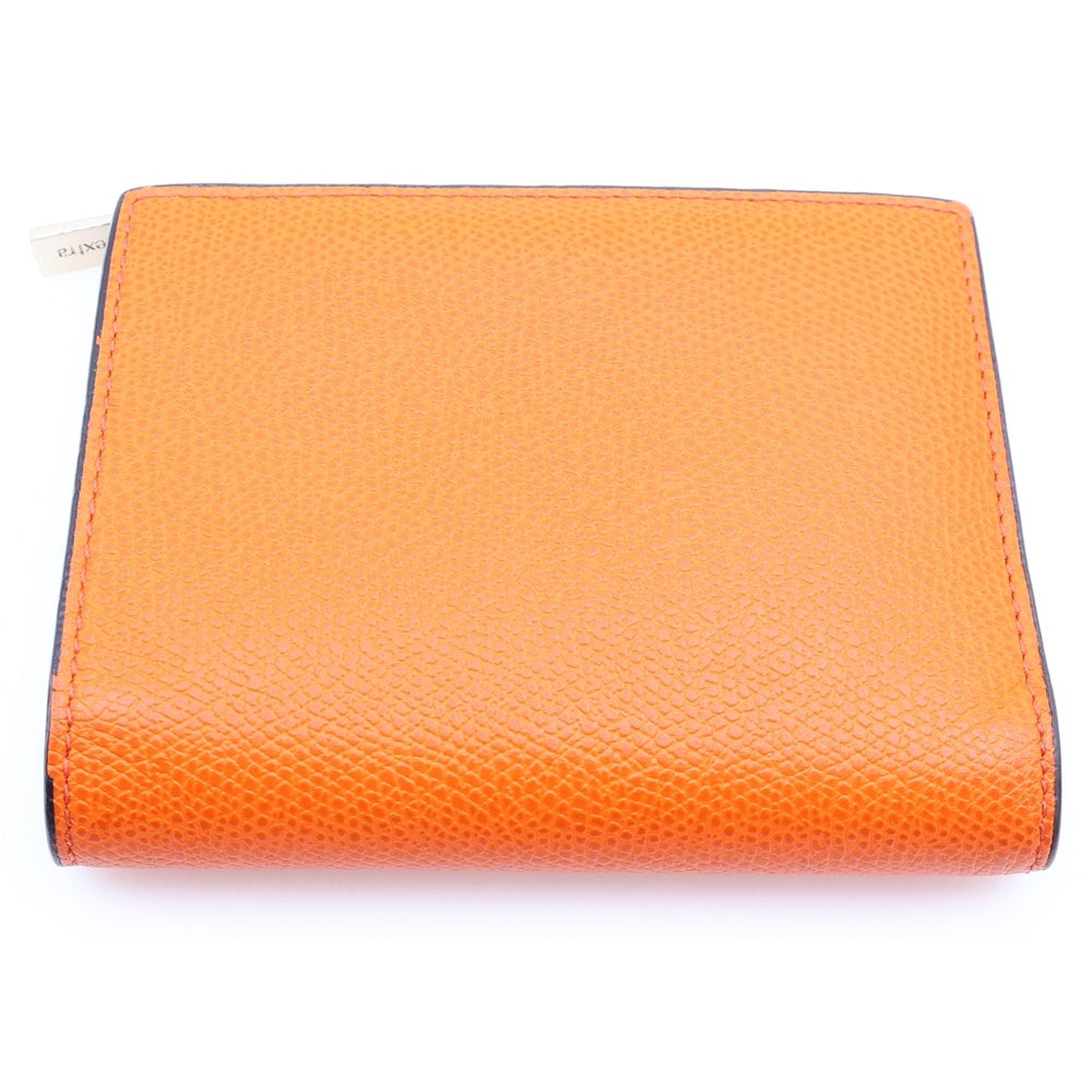Valextra(ヴァレクストラ) 二つ折りコンパクト財布 ウォレット オレンジ レザー レディース