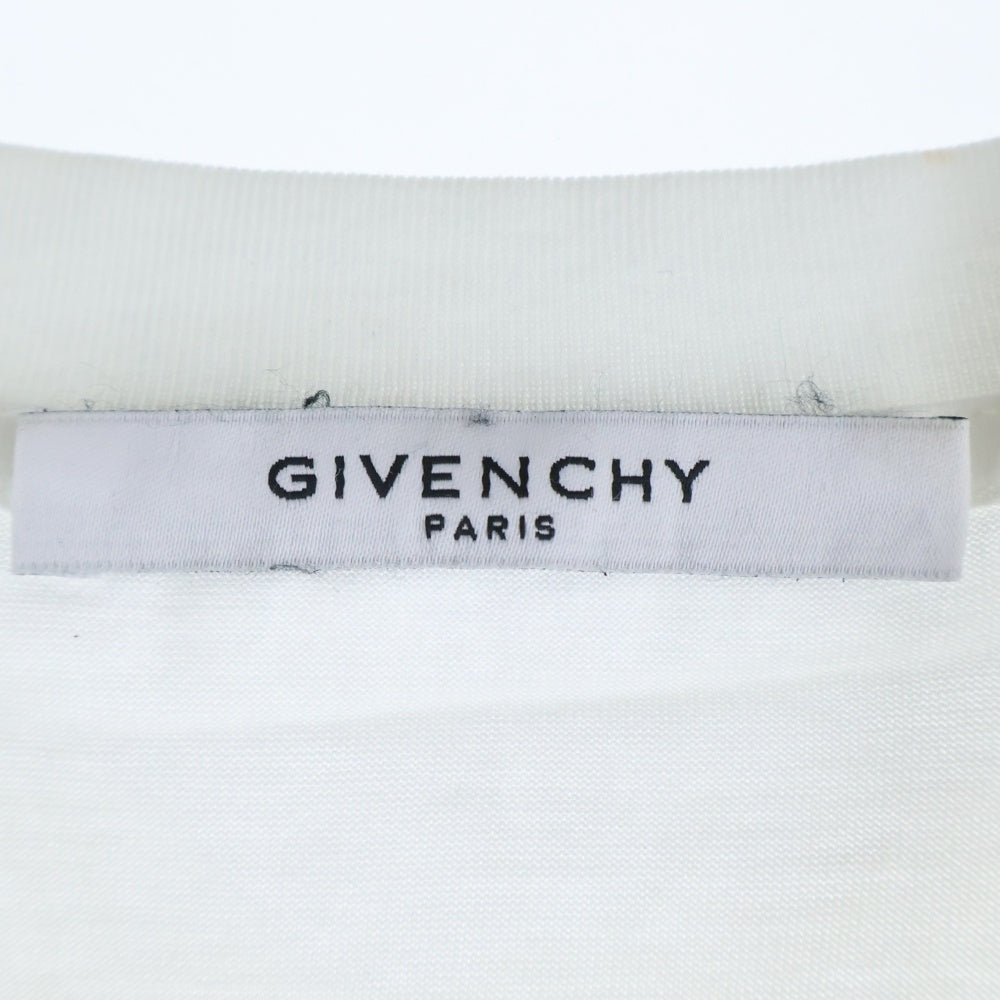 GIVENCHY(ジバンシィ) 19SS バーティカル ロゴ刺繍 クルーネック 半袖Tシャツ カットソー ホワイト BM70LV3002