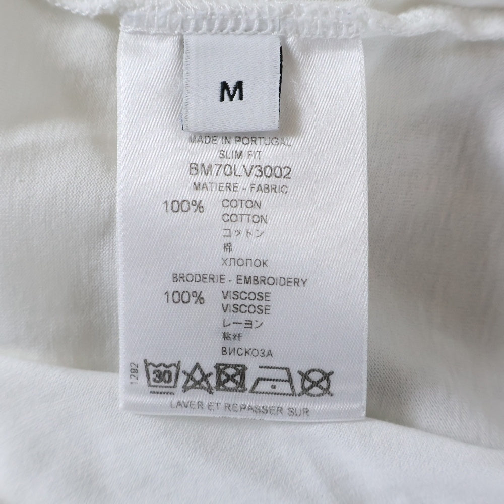 GIVENCHY(ジバンシィ) 19SS バーティカル ロゴ刺繍 クルーネック 半袖Tシャツ カットソー ホワイト BM70LV3002