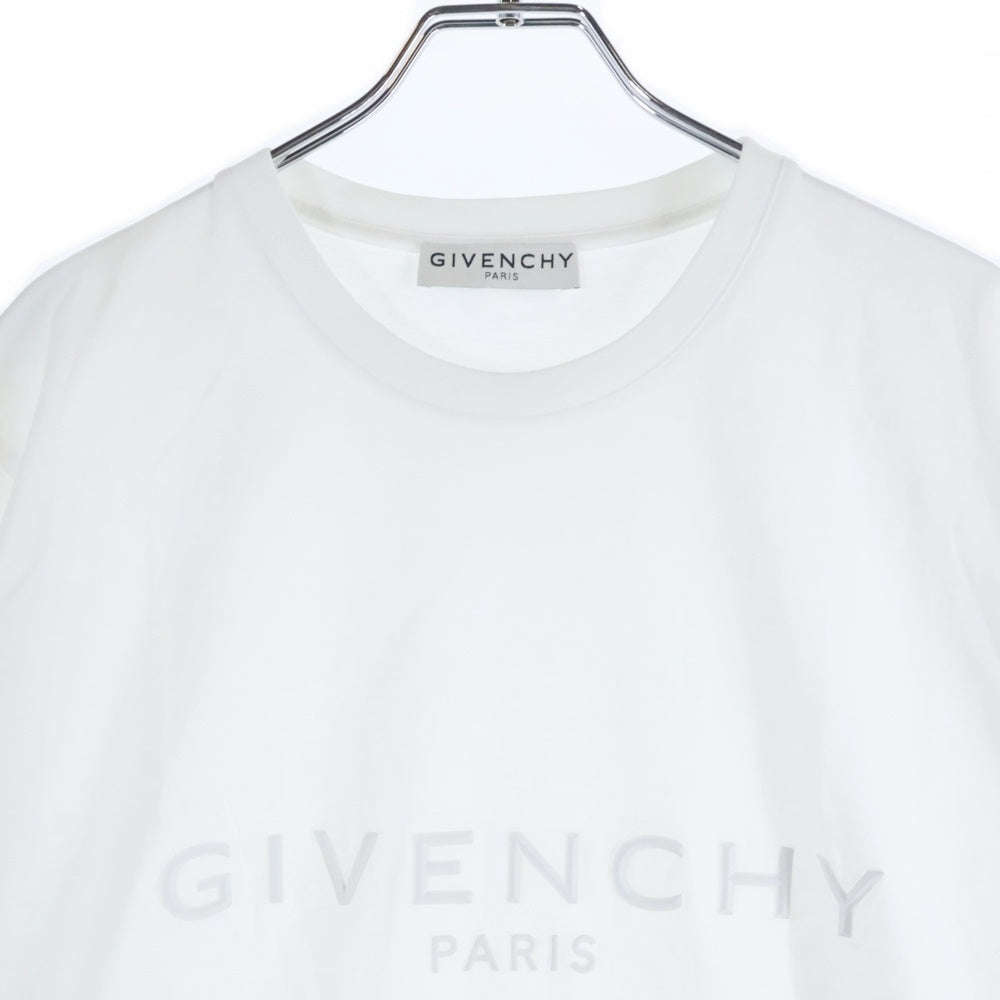 GIVENCHY(ジバンシィ) ラバーロゴプリント クルーネック 半袖Tシャツ カットソー ホワイト BM70YN3002