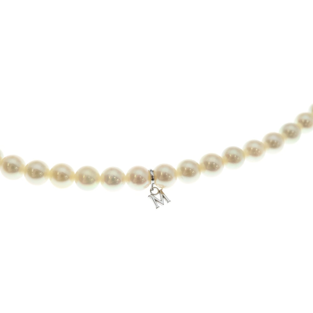 MIKIMOTO(ミキモト) Mチャーム パール ネックレス Ag925 SV シルバー レディース