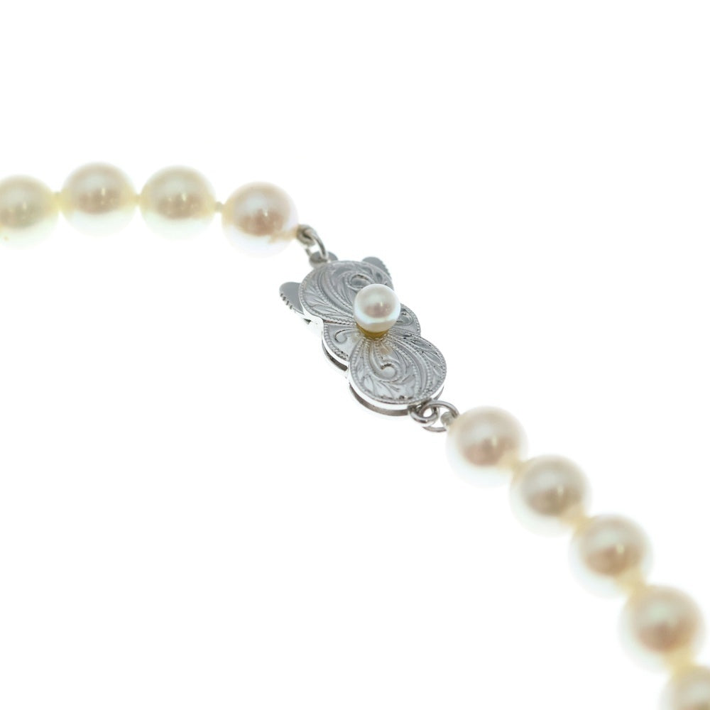 MIKIMOTO(ミキモト) Mチャーム パール ネックレス Ag925 SV シルバー レディース