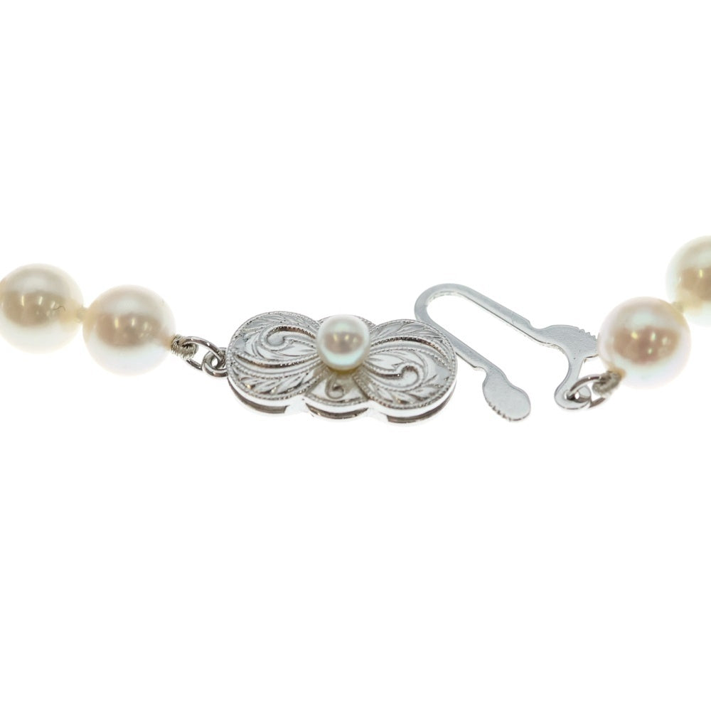 MIKIMOTO(ミキモト) Mチャーム パール ネックレス Ag925 SV シルバー レディース