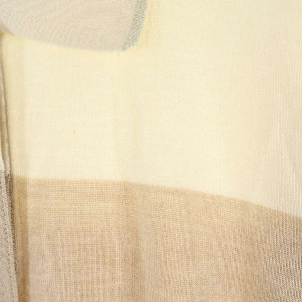 BURBERRY(バーバリー) バイカラー ウールニット ロングスリーブ 長袖ポロシャツ アイボリー/ベージュ 4548705 レディース