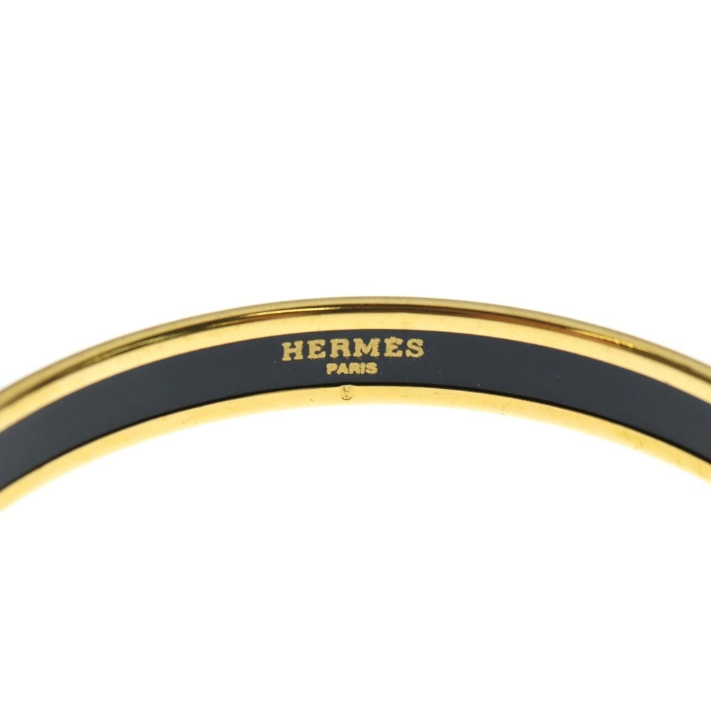 HERMES(エルメス) エマイユPM バングル ブレスレット ブラック×ゴールド 七宝 GP レディース