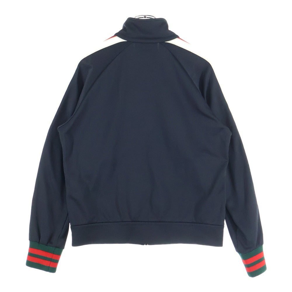 GUCCI(グッチ) サイドロゴライン テクニカルジャージー スタンドカラー ジップアップ トラックジャケット ブラック 474634