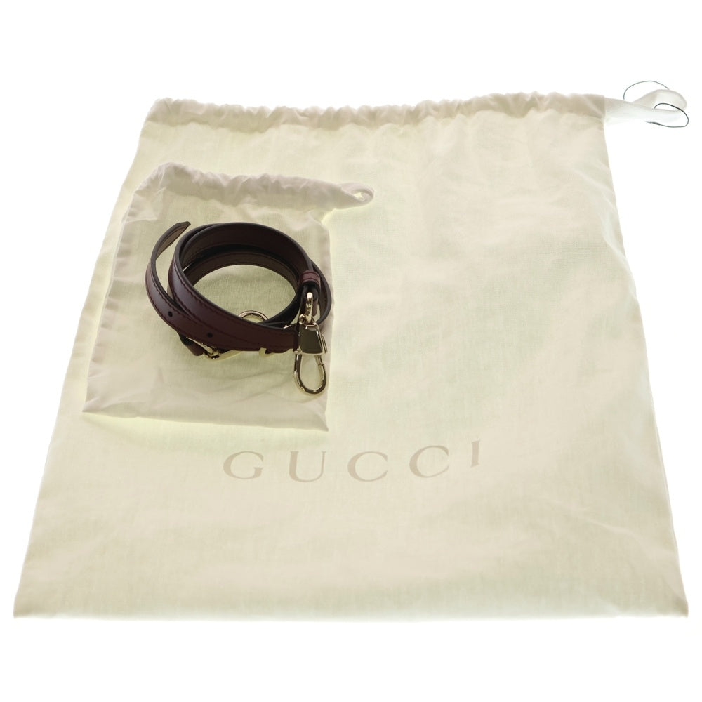 GUCCI(グッチ) ダイアナ GGマーモント バンブー レザー 2WAY ハンド ショルダーバッグ ゴールド金具 ボルドー 828356 レディース