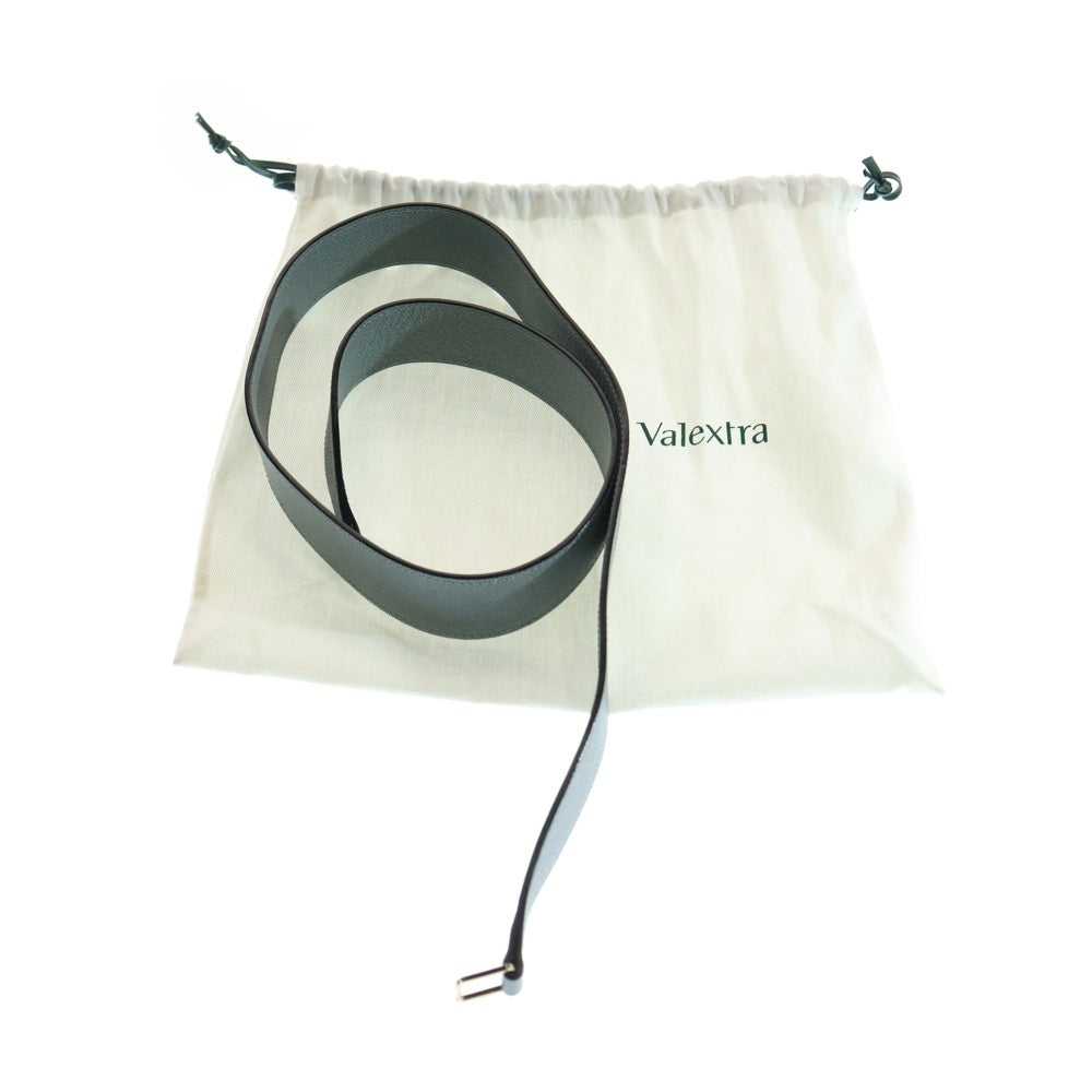 Valextra(ヴァレクストラ) セリエエッセ 2WAYハンドバッグ ショルダーバッグ ミニバッグ スモーキーブルー ライトブルー レザー ゴールド金具 レディース