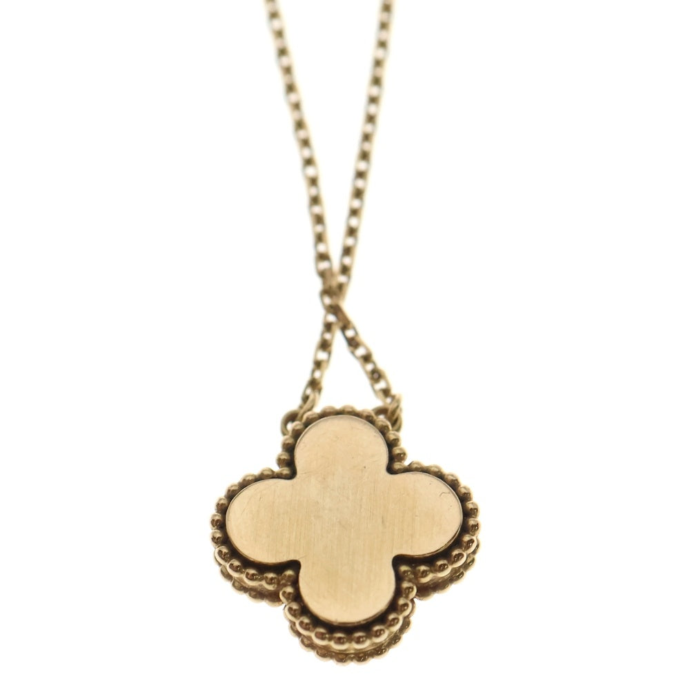 Van Cleef & Arpels(ヴァンクリーフアンドアーペル) ヴィンテージアルハンブラ オニキス 1Pダイヤ ネックレス ペンダント Au750 K18 ゴールド レディース