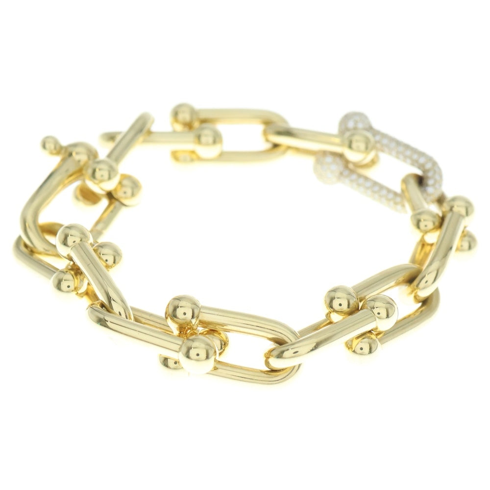 TIFFANY & Co.(ティファニー) ハードウェア ラージ リンク パヴェダイヤ ブレスレッド Au750 K18 YG イエローゴールド