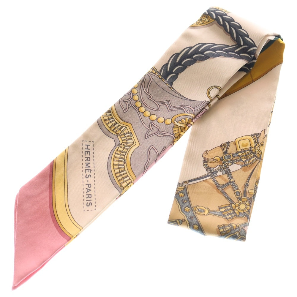 HERMES(エルメス) ツイリー グラン・アパラ シルクスカーフ ピンク マルチカラー レディース