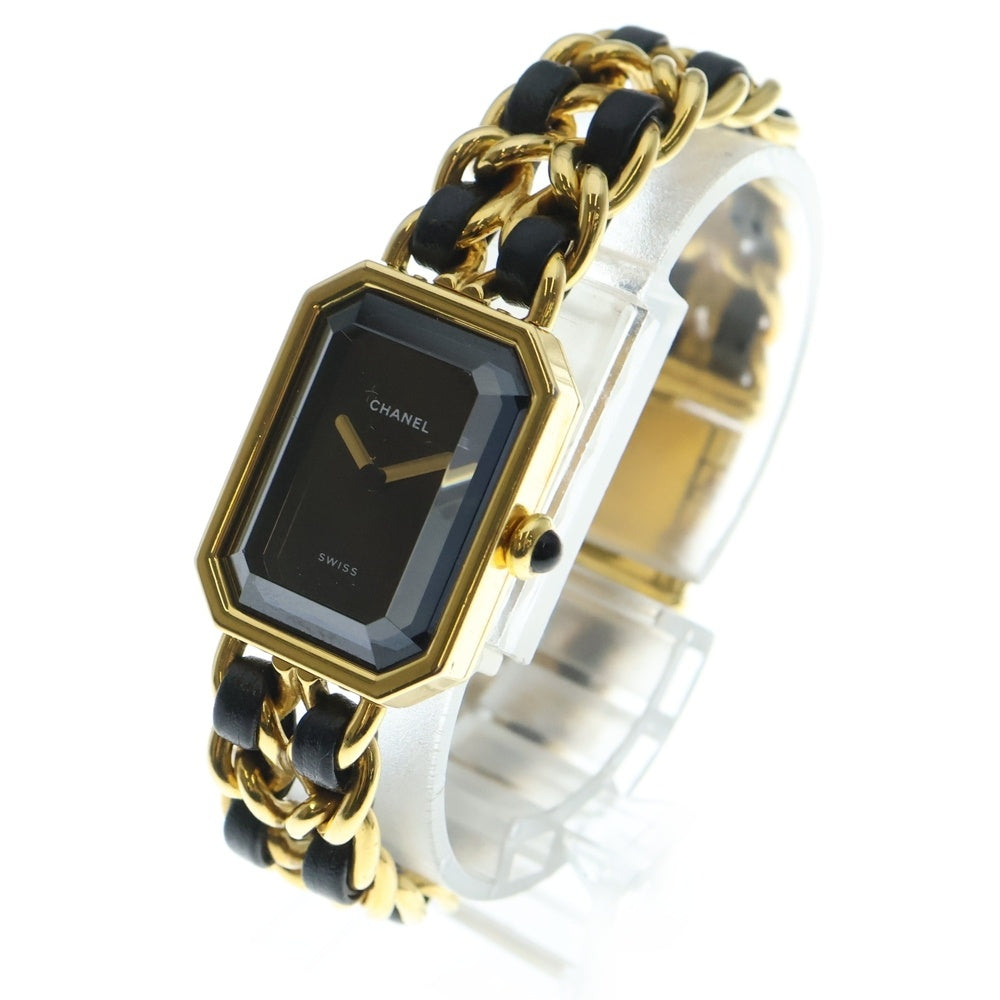 CHANEL(シャネル) プルミエールM 黒文字盤 SS×レザー/QZ H0001 腕時計 レディース