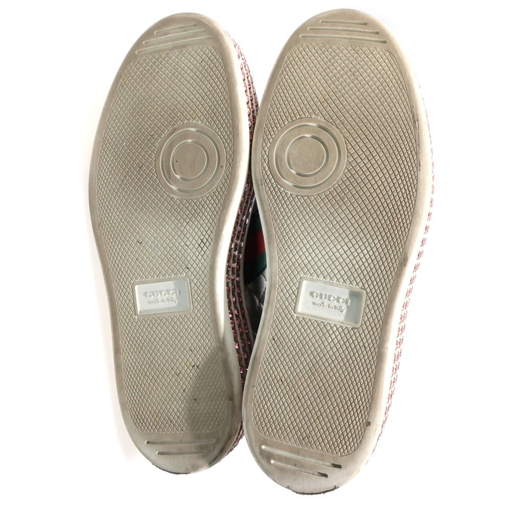 GUCCI(グッチ) ACE エース エンブロイダリー シェリーライン ラインストーン スニーカー シルバー 361/2 557878 レディース