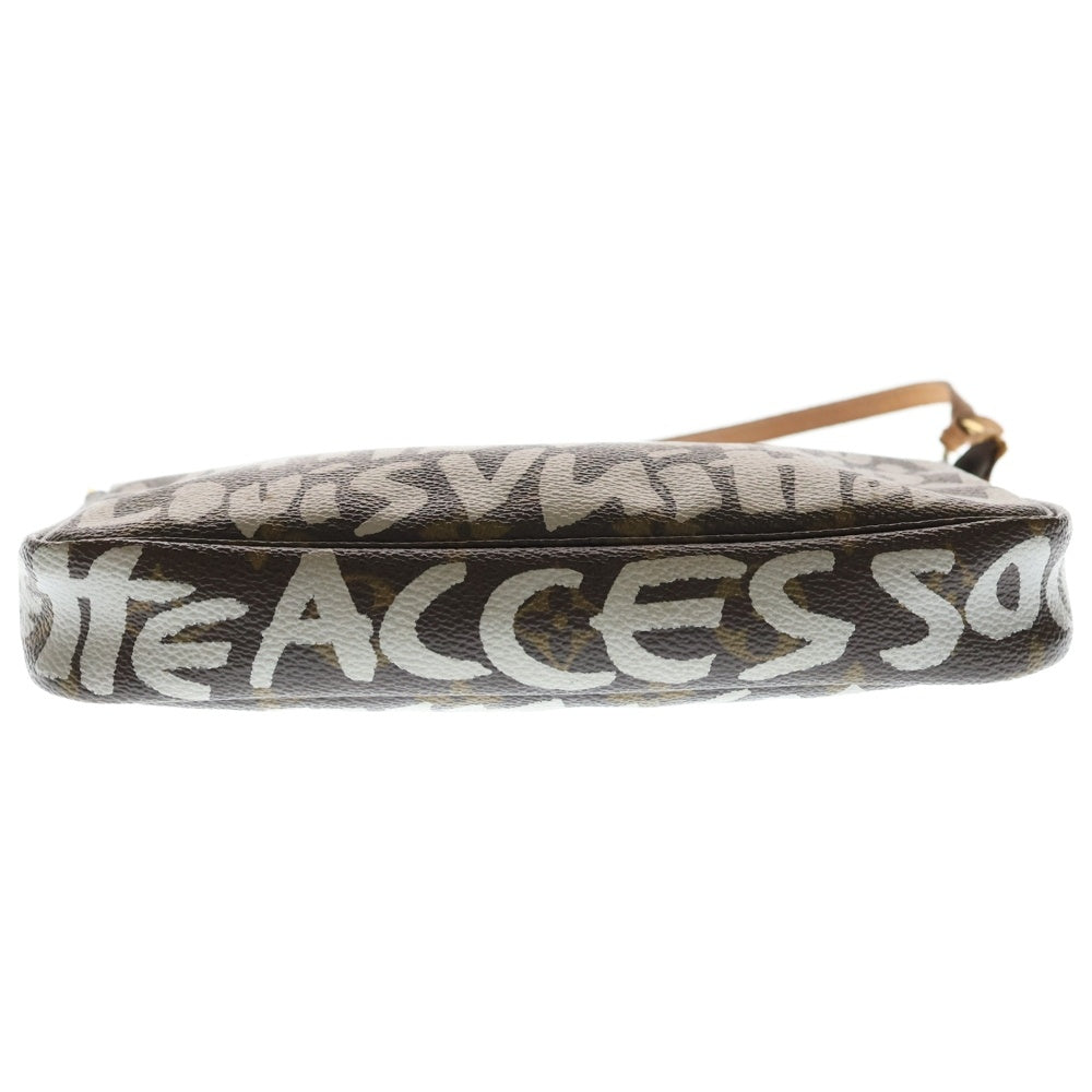 LOUIS VUITTON(ルイヴィトン) モノグラムグラフィティ ポシェットアクセソワール ハンドバッグ ブラウン レザー×PVC M92192 ゴールド金具