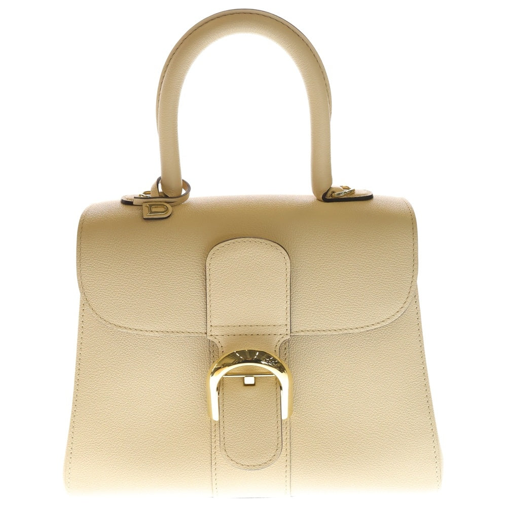 DELVAUX(デルボー) ブリヨンPM レザー 2WAY ハンド ショルダーバッグ ゴールド金具 ベージュ レディース