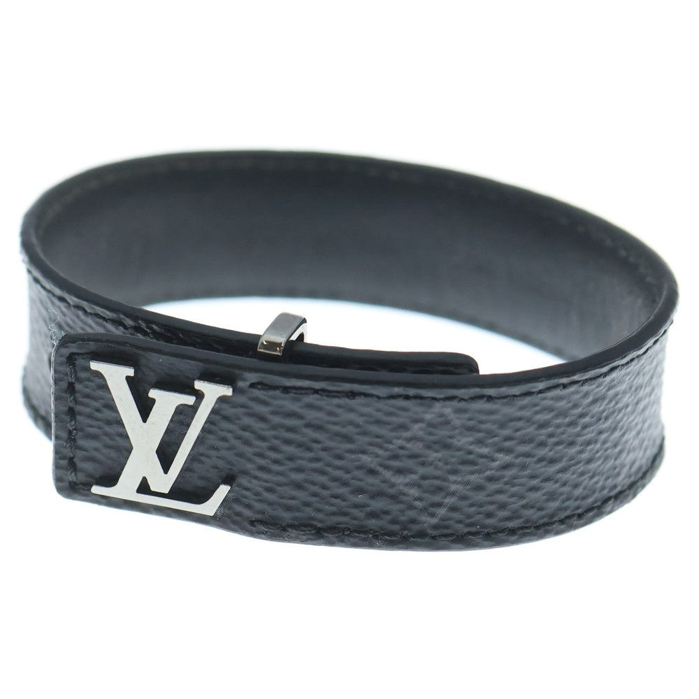 LOUIS VUITTON(ルイヴィトン) モノグラム エクリプス ブラスレ・LVスリム ブレスレット バンド ブラック シルバー金具 #19 M6456 レディース