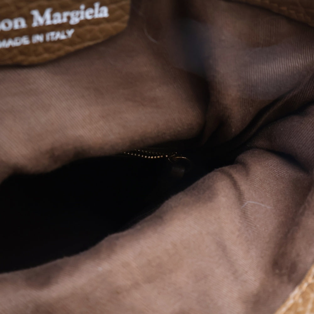 Martin Margiela 13(マルタンマルジェラ) 5AC 2wayハンドバッグ ショルダーバッグ ブラウン ベージュ レザー ゴールド金具 レディース