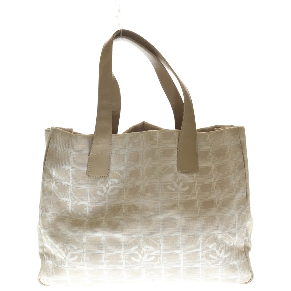 CHANEL(シャネル) ニュートラベルラインMM ハンドバッグ トートバッグ ピンクベージュ レザー×キャンバス レディース