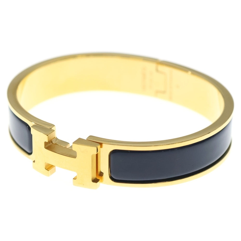 HERMES(エルメス) クリッククラックPM ブレスレット バングル ネイビー×ゴールド GP レディース