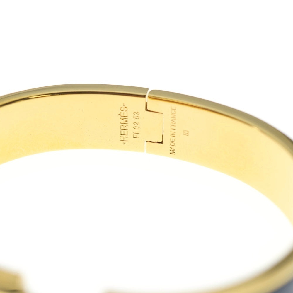 HERMES(エルメス) クリッククラックPM ブレスレット バングル ネイビー×ゴールド GP レディース