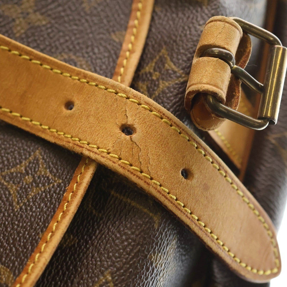 LOUIS VUITTON(ルイヴィトン) モノグラム ソミュール35 ショルダーバッグ ブラウン ゴールド金具 レザー×PVC M42254