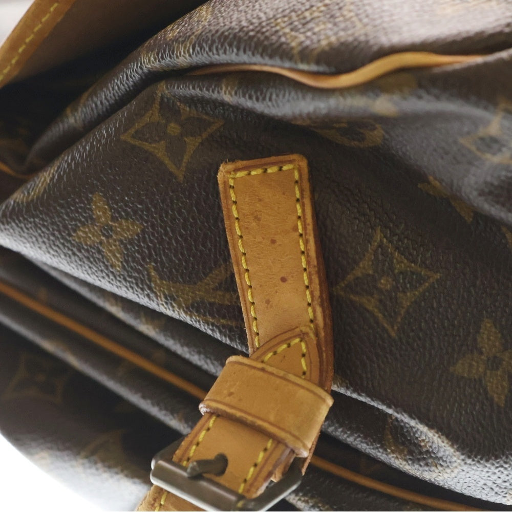 LOUIS VUITTON(ルイヴィトン) モノグラム ソミュール35 ショルダーバッグ ブラウン ゴールド金具 レザー×PVC M42254