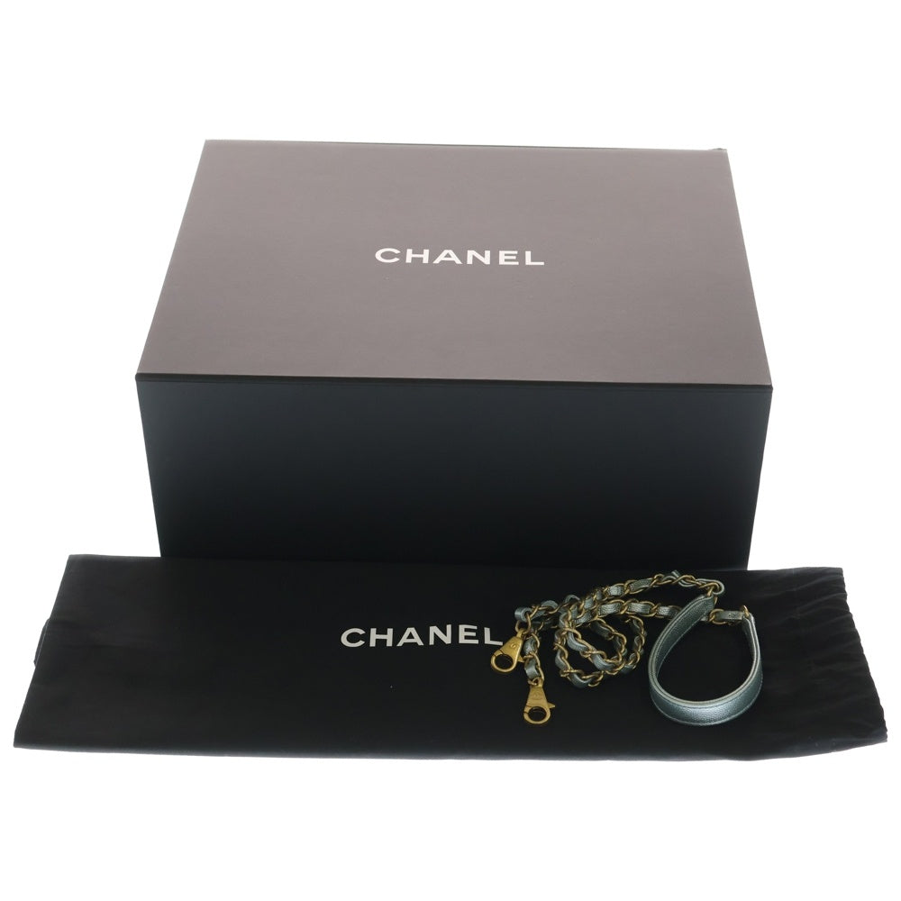 CHANEL(シャネル) ココハンドル 2WAYショルダーバッグ ハンドバッグ メタリックブルー キャビアスキン ゴールド金具 A92991 レディース