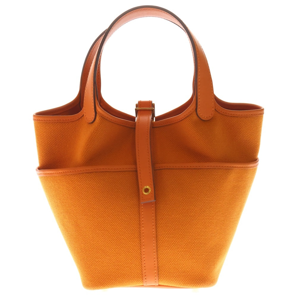 HERMES(エルメス) ピコタンロックPM カーゴ ポケット トワルゴエラン スイフト オレンジ系 ゴールド金具 ハンドバッグ U刻印 レディース