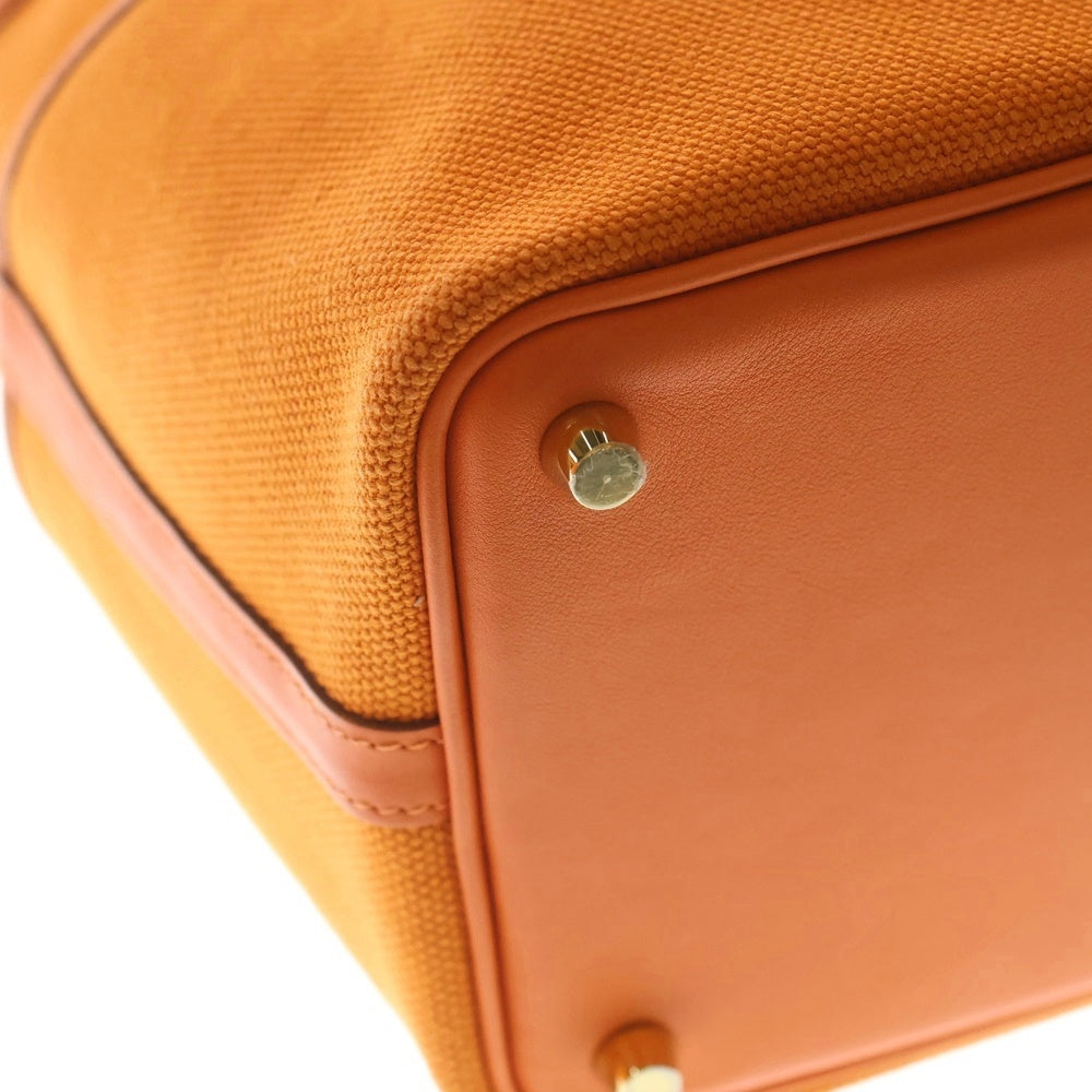 HERMES(エルメス) ピコタンロックPM カーゴ ポケット トワルゴエラン スイフト オレンジ系 ゴールド金具 ハンドバッグ U刻印 レディース