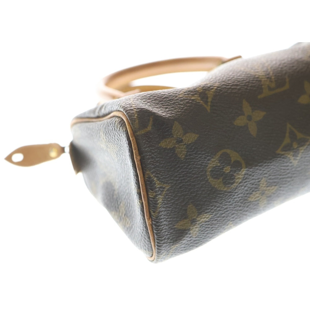 LOUIS VUITTON(ルイヴィトン) モノグラム ナノスピーディ ミニボストンバッグ ハンドバッグ ブラウン レザー×PVC ゴールド金具 レディース